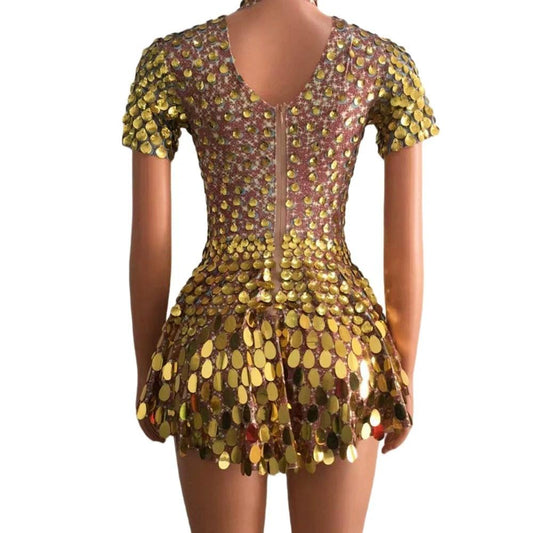 Women's fashionable sequins skirt with dazzling design, zipper detail, perfect for daily wear or parties, by MANDOTOS.