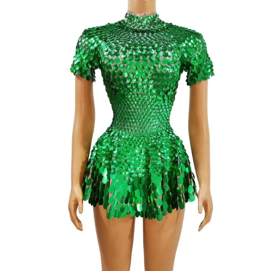 Women's fashionable sequins skirt by MANDOTOS featuring dazzling design, zipper closure, perfect for daily trend and party wear.