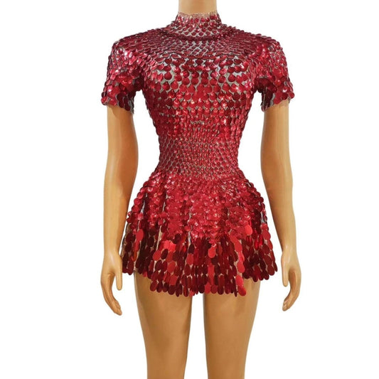 Women's fashionable sequins skirt by MANDOTOS featuring dazzling design, zipper closure, perfect for daily wear or parties.