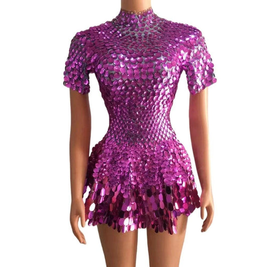 Women's fashionable sequins skirt with dazzling design, zipper closure, perfect for daily wear and parties, by MANDOTOS.