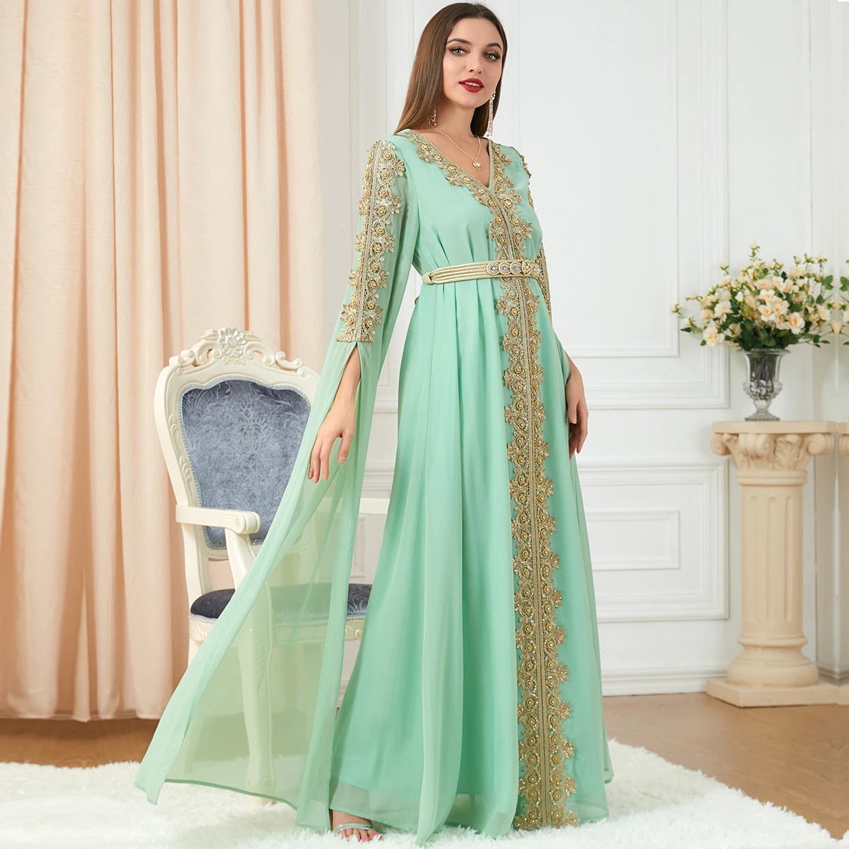 Mandotos women's splicing long sleeve skirt dress showing a stylish design with mixed fabric panels and a fitted silhouette.