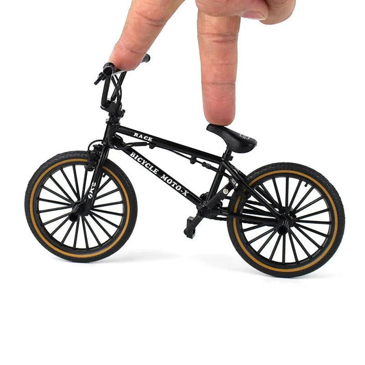 Mini alloy racing bicycle diecast model by MANDOTOS, detailed pocket-sized replica of a racing bike for collectors.