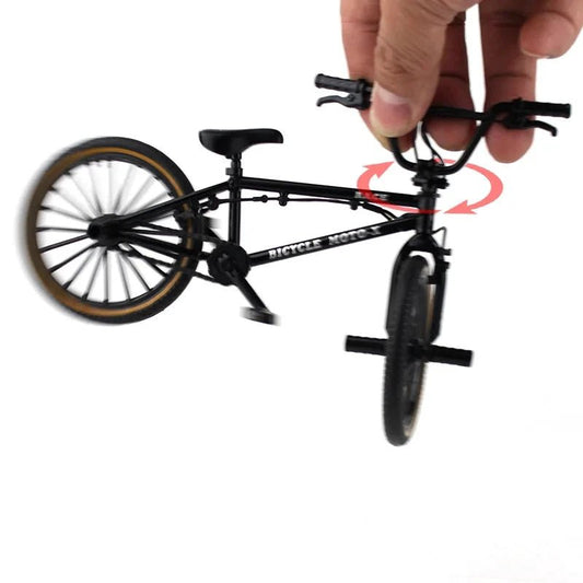 Mini alloy racing bicycle diecast model by MANDOTOS, pocket-sized toy with detailed racing bike design for collectors or display.