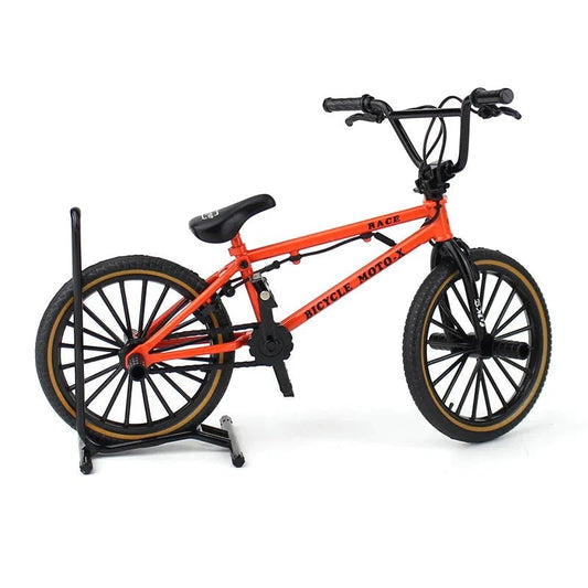 Mini alloy racing bicycle diecast model by MANDOTOS, detailed pocket-sized racing bicycle for collection or display.