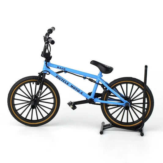 Mini alloy racing bicycle diecast model by MANDOTOS, pocket-sized, detailed miniature bike perfect for collectors and display.