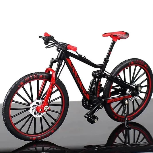 Mini alloy racing bicycle diecast model by MANDOTOS, detailed pocket-sized replica of a racing bike for collectors and display.