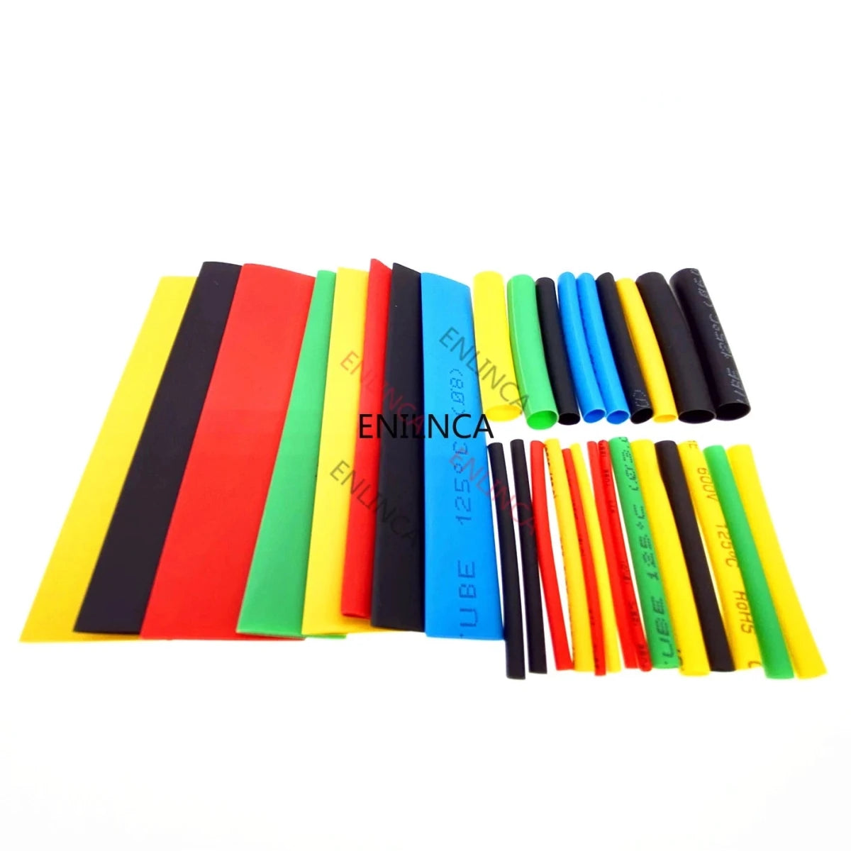 Mandotos heat-shrink tubing kit with 127-750 thermoresistant sleeves for electrical wire insulation and cable wrapping.