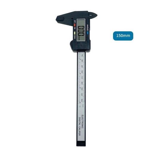 Mandotos 150mm and 100mm electronic digital caliper with carbon fiber body, dial vernier, and micrometer for precise measurements.