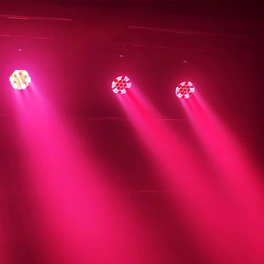 Mandotos 19x15W RGBW LED moving head stage light with DMX512 for professional stage lighting and dynamic light shows.