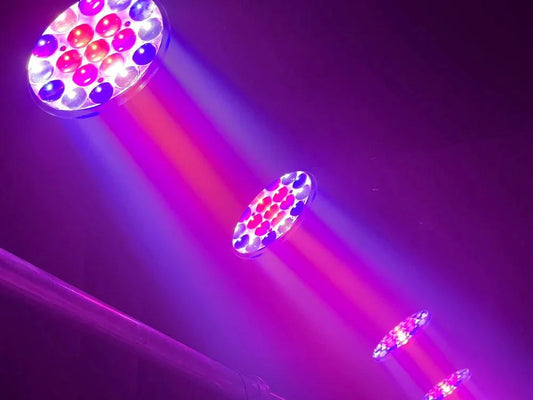 Mandotos 19x15W RGBW LED moving head stage light with DMX512 for dynamic stage lighting and effects.