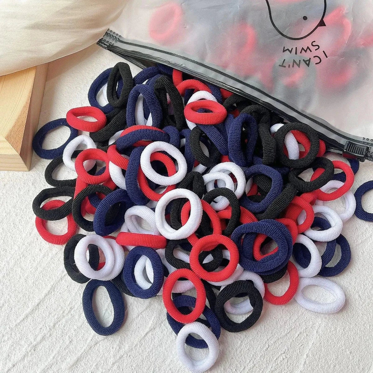 Mandotos kids elastic hair bands and scrunchies with colorful sweets patterns for girls and children’s hair accessories.