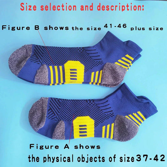 Mandotos 3-pair set of short, quick-drying non-slip sports socks with towel bottom for running, basketball, and fitness for men and women.