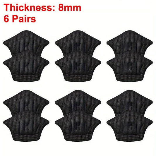 Mandotos 3 or 6 pairs of sport shoe heel pads with adjustable size, antiwear cushion inserts for comfortable foot support