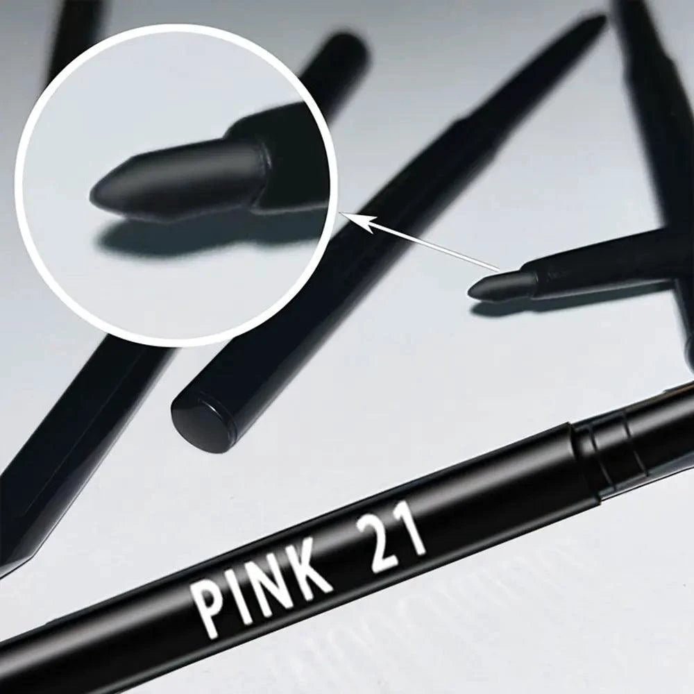 Set of three waterproof black eyeliner pencils by MANDOTOS, smudge-proof, long-lasting, ideal for beginner eye makeup.