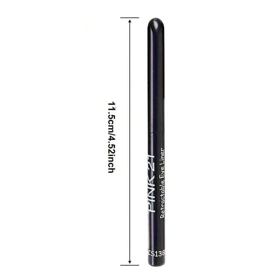 Set of three waterproof black eyeliner pencils by MANDOTOS, smudge-proof, long-lasting, and beginner-friendly for eye makeup.