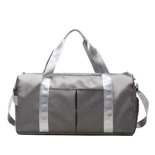 Mandotos waterproof fitness sports travel duffel bag with shoulder strap, ideal for gym, swim, and weekend trips for both women and men.