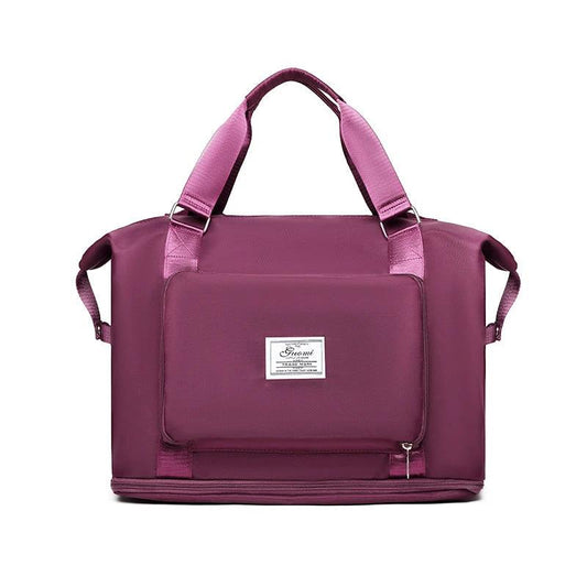 Mandotos folding travel bag for women, versatile backpack, shoulder bag, gym, weekender, overnight travel, compact and lightweight.
