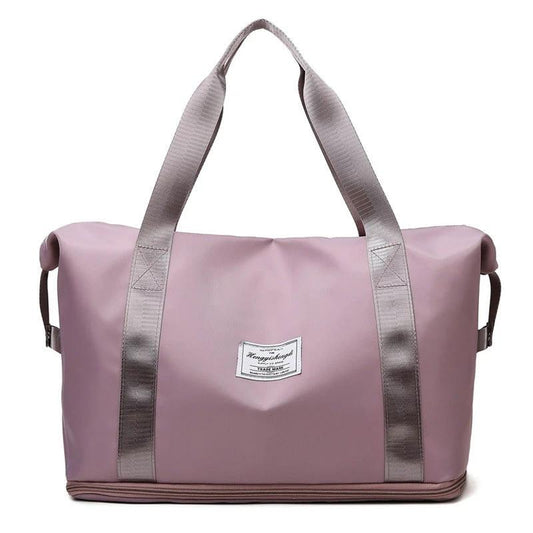 Mandotos large capacity travel gym shoulder bag with multiple compartments, ideal for workout, yoga, and outdoor activities.