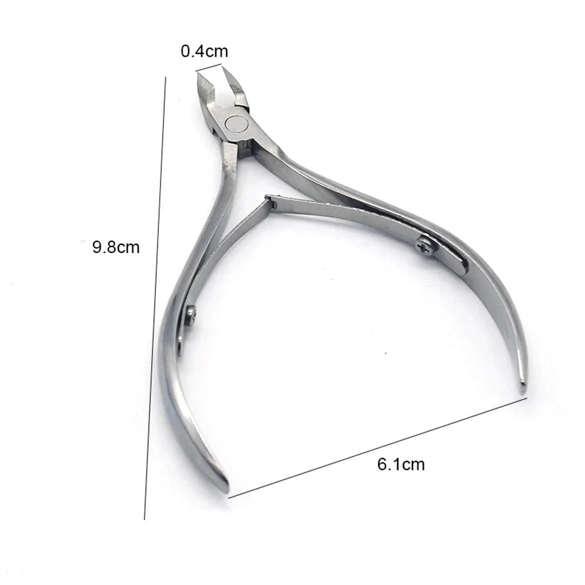 Mandotos 4-piece stainless steel nail cutter set with scissors, nippers, and cuticle pusher for professional nail care and manicure.