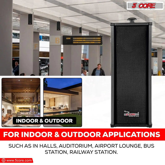 Mandotos 5Core 100W indoor/outdoor stereo speakers with weather-resistant design and high-quality sound for versatile audio.