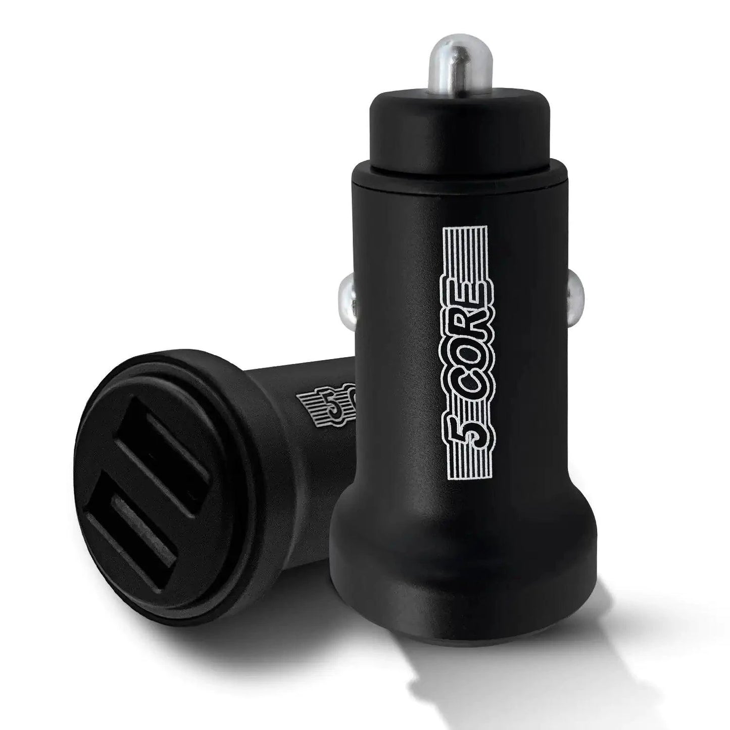 MANDOTOS 5Core SpeedCharge Car USB-C Adapter plugged into a car's cigarette lighter socket, ready for fast charging devices.