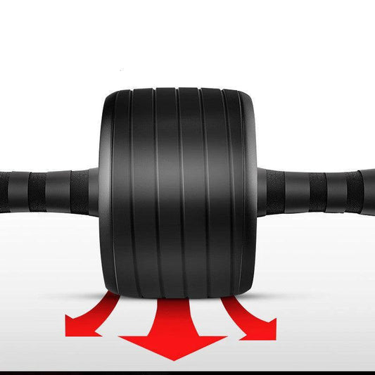 Mandotos Ab Roller Wheel with knee pads for core training, showing the roller and padded knee supports on a workout surface.