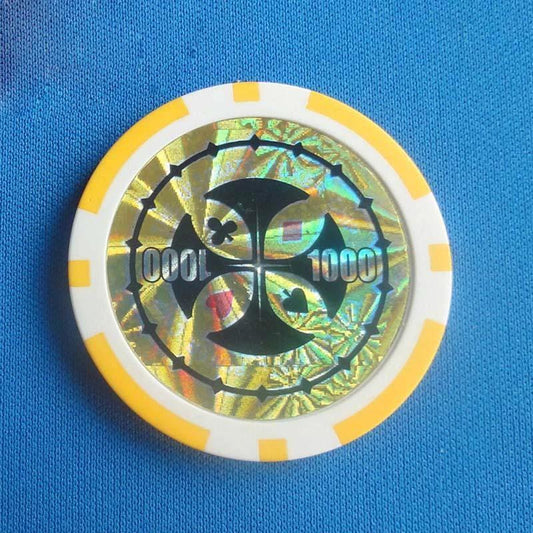 Mandotos ABS plastic high-end two-color poker and baccarat game chips set with detailed design and vibrant colors.