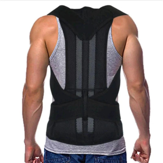 Mandotos adjustable back brace and posture corrector supporting proper alignment and ergonomic comfort.