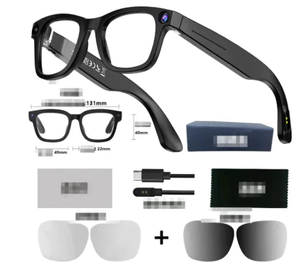 Mandotos AI Camera Smart Glasses with built-in camera, sleek design, and smart features for hands-free photography and video.