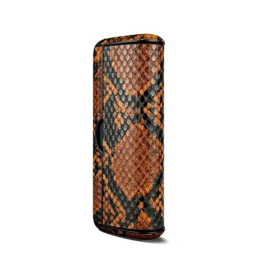 Mandotos animal snake leather case showing textured snake skin pattern and slim design for secure storage.