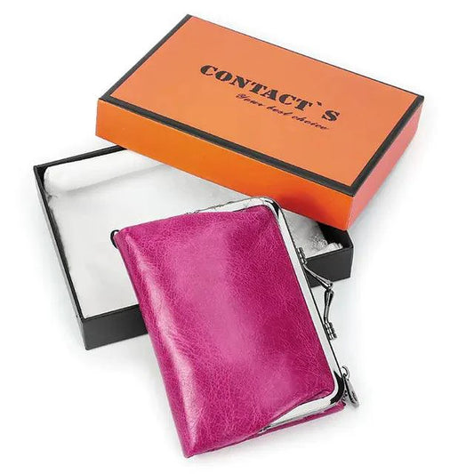 Mandotos authentic leather ladies' wallet with multiple card slots and a sleek design, showcasing high-quality craftsmanship.