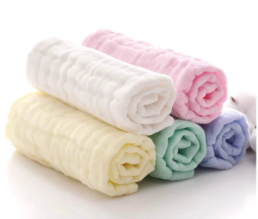 Mandotos natural cotton baby washcloths set, soft newborn face towels and wipes for sensitive skin, 5-pack.