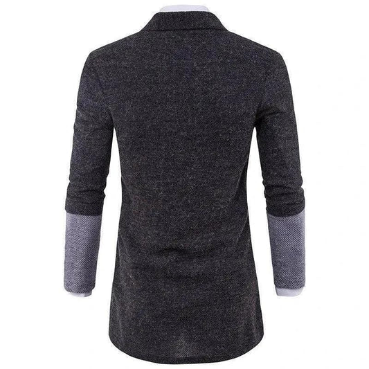 Mandotos men's casual cardigan sweater with knitwear texture, cozy coat-style design, suitable for stylish everyday wear.