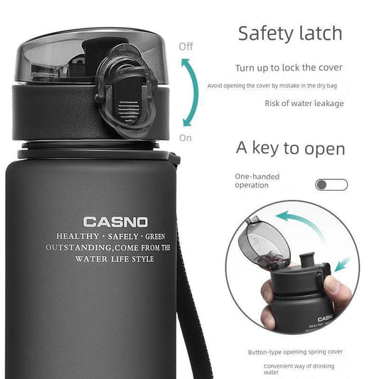 Mandotos Casino Frosted Sports Water Bottle, plastic portable bottle with lid for men and women, ideal for active use