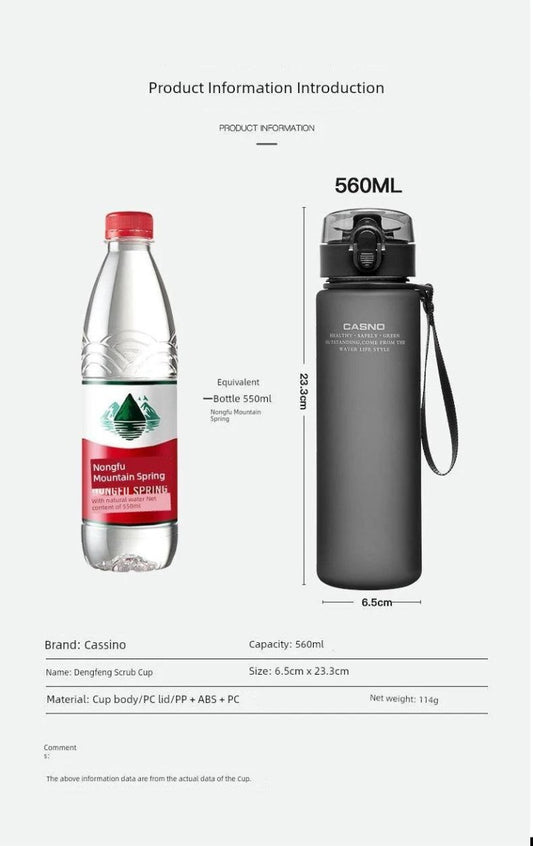 Mandotos Casino Frosted Sports Water Bottle, plastic portable bottle with lid for men and women, ideal for active use
