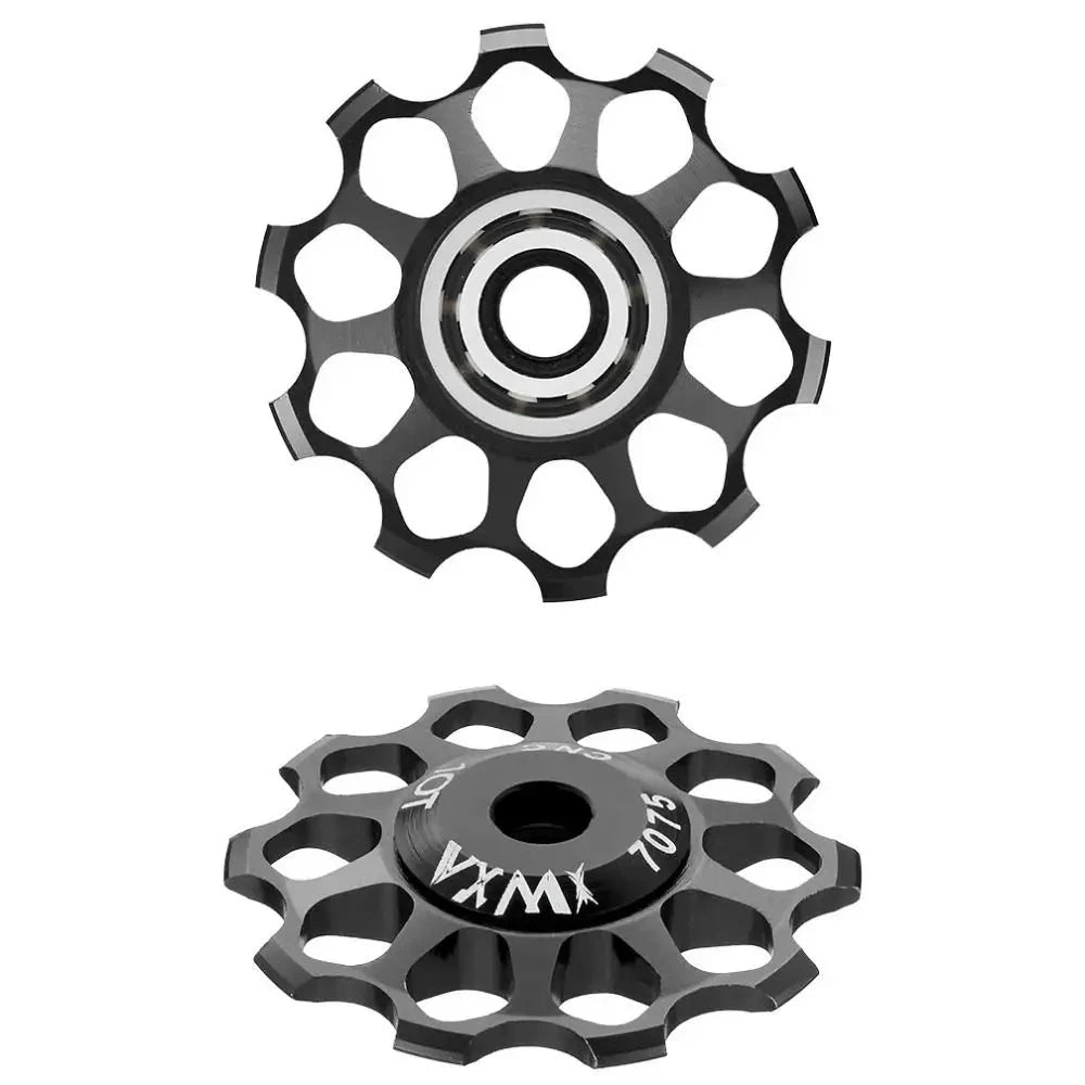 Mandotos ceramic bicycle guide wheel with bearing axis adapter, rear derailleur jockey wheel, for gears 10T-17T, bike maintenance part
