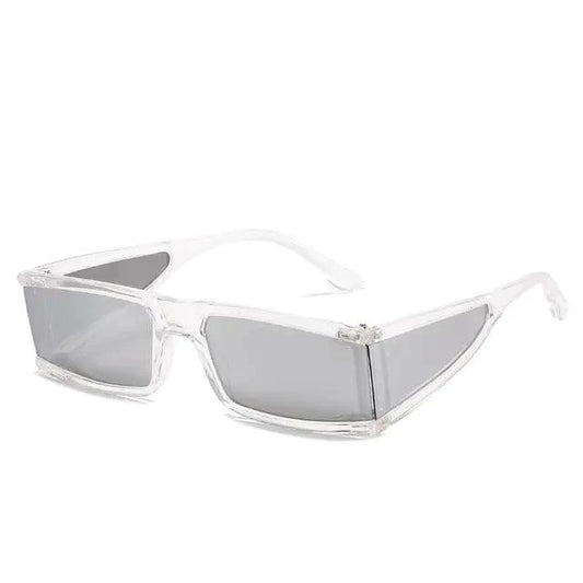 Mandotos chic retro rectangle sunglasses with black frames and dark tinted lenses, stylish and modern eyewear for everyday wear.