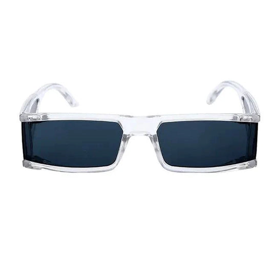 Mandotos chic retro rectangle sunglasses with black frames and tinted lenses, stylish accessory for a vintage-inspired look.