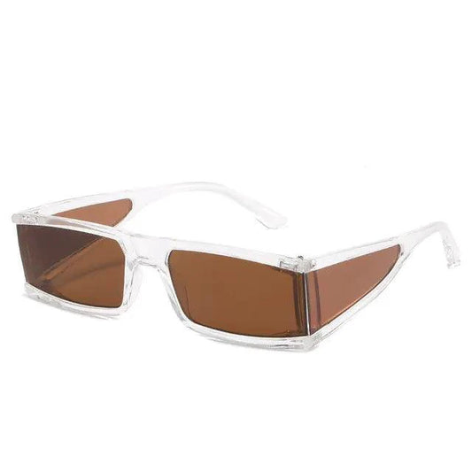 Mandotos chic retro rectangle sunglasses with black frames and tinted lenses, stylish and vintage-inspired eyewear.