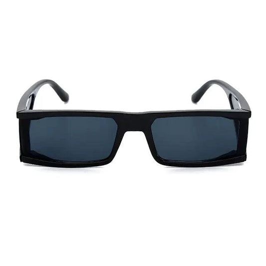 Mandotos chic retro rectangle sunglasses with black frames and tinted lenses, stylish accessory for a trendy look.