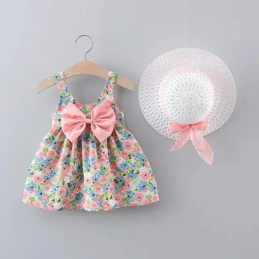 Chic toddler girl summer duo dresses by MANDOTOS featuring colorful, lightweight fabrics perfect for warm weather.