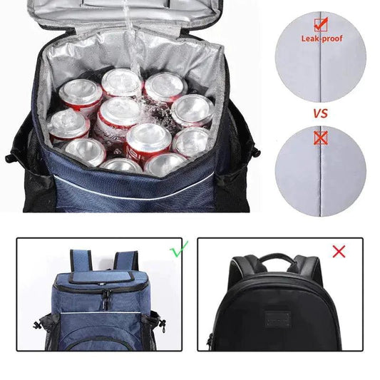 Mandotos ChillPack 33L travel cooler with sturdy handle and insulated design for keeping beverages and food cold on the go.
