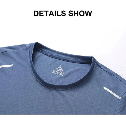 Mandotos men's quick dry running T-shirt in size M, breathable outdoor sports tee for hiking, fishing, and summer activities.