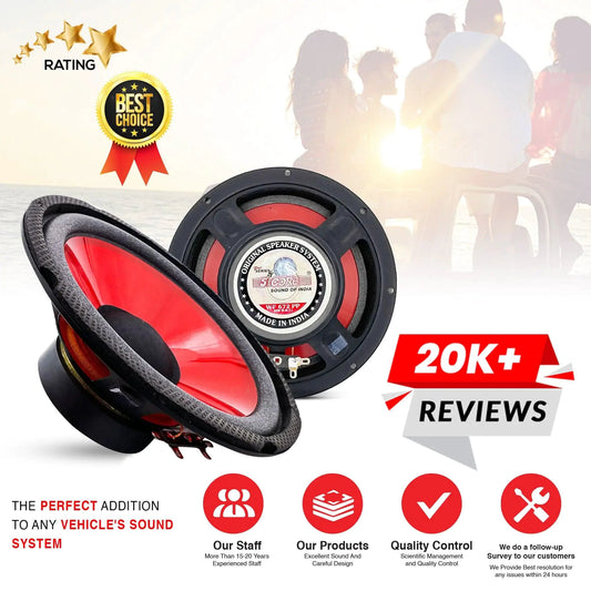 Mandotos CoreBass 6-inch 300W car subwoofer with black speaker cone and sturdy mounting frame for deep bass sound.