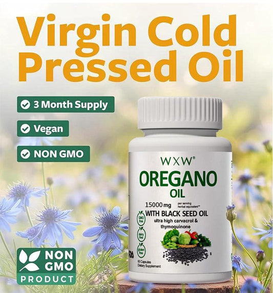 Mandotos Black Seed Oil Capsules in a bottle, showing the supplement capsules for health and wellness.
