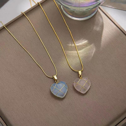 Mandotos fashion moonstone necklace featuring a cartoon princess love girl pendant, stylish jewelry for girls and women
