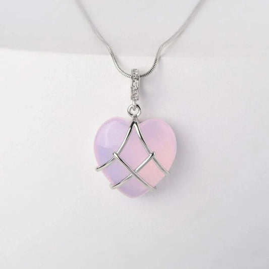 Fashion moonstone necklace featuring a cartoon princess design, perfect for girl jewelry by MANDOTOS.