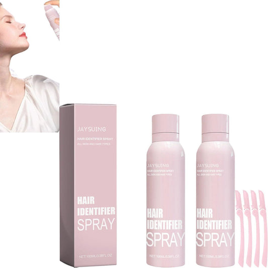 Mandotos Hair Identifier Spray for Face Dermaplaning, a women's grooming tool used to identify facial hair for precise removal.