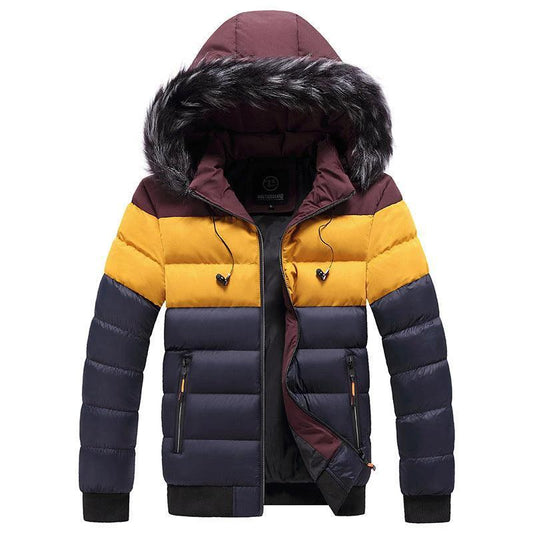 Mandotos heated splicing down jacket with quilted design, insulated to keep you warm and stylish during winter.