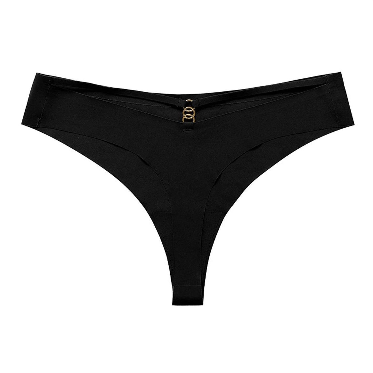 Ice Silk G-String Thong Set for Women with seamless low-waist design and hollow-out T-back, by MANDOTOS, sexy and comfortable lingerie.